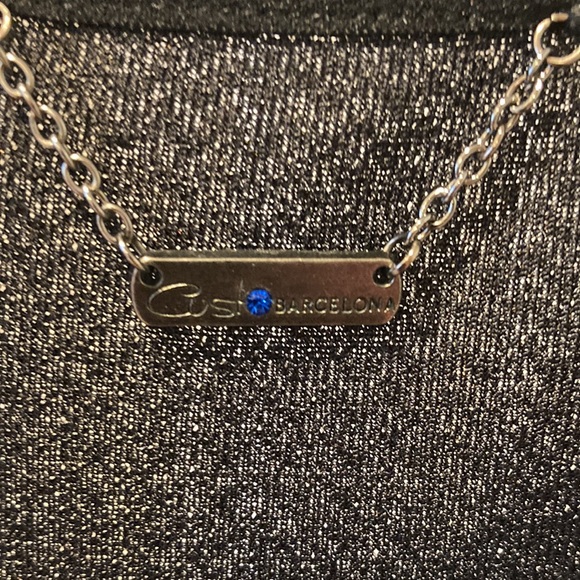 Custo Barcelona sequin print knit dress.  Black back. Size 6 - Picture 6 of 6